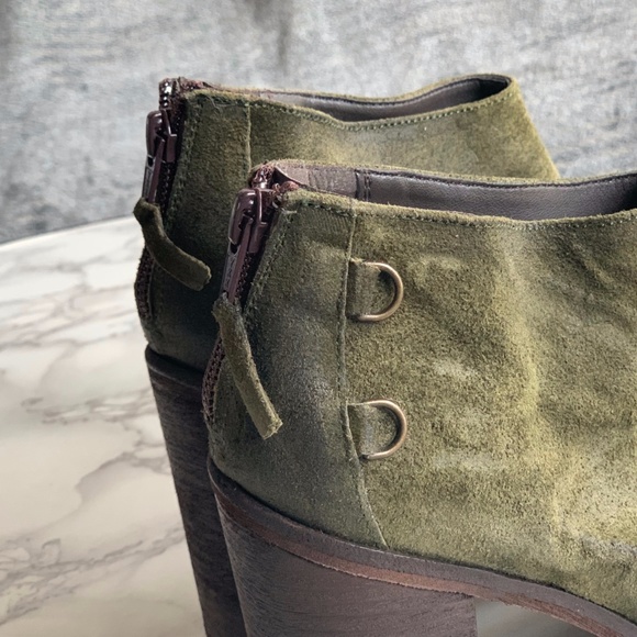 BOUTIQUE 9 Dark Olive Green Suede Boots SIZE 7M BNIB - Picture 4 of 14
